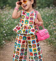 Square Blocks Peplum Cord set